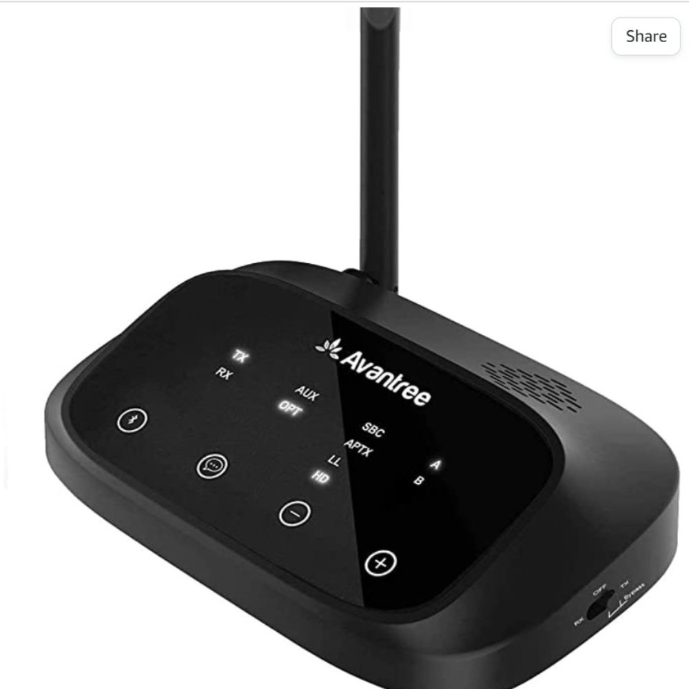 Avantree Oasis Plus Bluetooth Transmitter & Receiver for TV -- NEW!